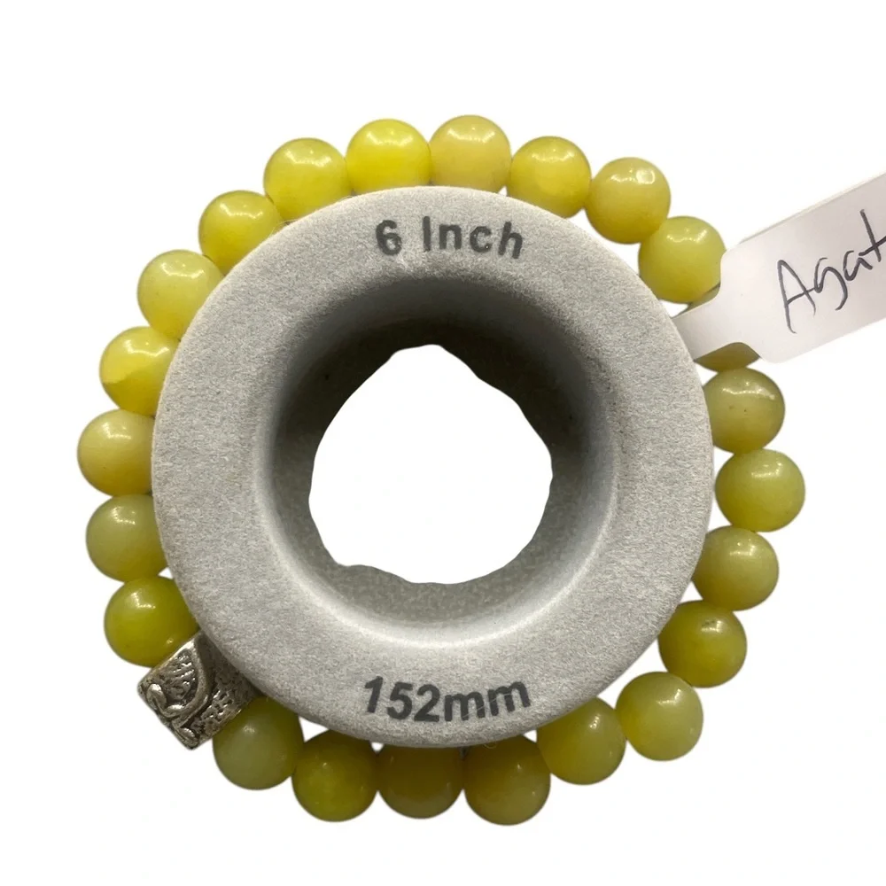 Yellow agate gemstone bracelet - Picture 4 of 6
